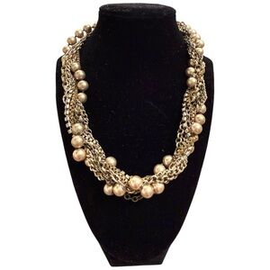 Elegant Gold Toned Multi-Strand Necklace